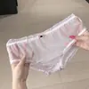 Panty Transparente de Malla con Encaje para Mujer Sexy Puro Deseo Lazo Cintura Baja Transpirable Tangas para Dama Estilo Delgado 5545A