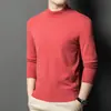 Suéter de Lana Puyuan 2025 Nuevo para Hombre Invierno Cuello Alto Casual Color Sólido Tejido Grueso Suéter Básico