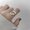 Anillo Simple con Letra C para Mujer, Anillo Abierto de Moda Retro con Circonita Negra para el Trabajo, Anillo Punk Hip-Hop para el Dedo Índice