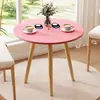 Mesa Redonda Pequeña, Mesa de Café para Sala de Estar, Mesa Lateral para Sofá, Mesa de Café Perezosa para Apartamento de Alquiler, Mesa de Comedor Kirby de Madera Maciza