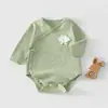 Macacão para Bebê Recém-Nascido Primavera e Outono Camada Dupla Proteção da Barriga Roupa de Dormir Classe A Macacão Triângulo para Bebê Recém-Nascido Camada Base de Manga Longa