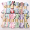 Fio de Algodão 4mm Tingimento Segmentado Cor Degradê Corda Trançada Artesanal DIY Corda de Algodão Trançada Joias Artesanato Acessórios para Chaveiro