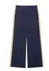 Pantalones rectos transfronterizos marca Z, tops casuales de moda europeos y americanos en AliExpress, top popular de dos tonos beige y azul para mujer ZA