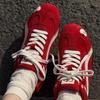 Zapatos de Entrenamiento Retro Alemanes Rojos para Mujer Primavera y Verano 2025 Nuevos Deportivos Casuales Planos Zapatos Forrest Gump Tenis de Estudiante con Cordones