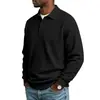 2026 Amazon Otoño Nuevo Sudadera de Manga Larga Polo con Textura Jacquard para Hombre Estilo Casual Simple para el Trabajo