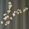 Flor artificial, flor de macieira de cabeça dupla, decoração para sala de estar e mesa de jantar, arranjo para salão de casamentos, material floral, adereços para fotos e fotografia