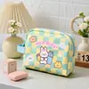Bolsa de Cosméticos Cuadros Conejo de Dibujos Animados Personalizada Portátil Gran Capacidad Bolsa Portátil para Almacenamiento de Productos de Cuidado de la Piel Bolsa de Almacenamiento de Mano