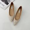 Zapatos Femeninos Elegantes Franceses de Puntiagudos y Poco Profundos con Brillo Fino de 5 cm Zapatos Slip-on de Alta Calidad para Commuter