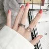 Anillo de dedo índice abierto con números romanos en plata esterlina S925 para mujer, sencillo, moderno, personalizado, estilo retro.