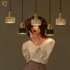 Luminária pendente de balcão de bar designer minimalista nórdico com design de mármore, luminária moderna simples e de luxo leve para sala de jantar e cabeceira