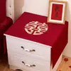 Funda de tela para mesita de noche de dormitorio de boda decoración de boda colección de artículos para bodas arreglo de boda rojo