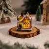 Decorações de Natal Novas Transfronteiriças Casa Pequena de Resina Micro Paisagem Casa Pequena Luminosa Criativa de Natal Presente de Natal