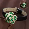Pulsera Exquisita de Flor de Camelia Incrustada con Circonita, Moderna y Texturizada, Pulsera Ajustable para Mujer Joyería Fabricante Mayorista