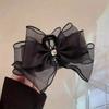 Acessórios de Cabelo Princesa do Escape Presilha Pinça Laço Preto Temperamento de Alto Padrão Presilha de Cabelo Headwear Presilha Tubarão