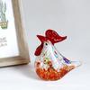 Adorno de Pollo de Cristal de Esmalte Transfronterizo Zibo Esmalte Artesanía de Esmalte Hecha a Mano de Alta Gama Regalo Decoración para Sala de Estar
