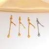 Joyería de Acero de Titanio Cadena de Extensión Ajustable con Forma de Corazón Cadena Hecha a Mano DIY Collar Pulsera de Perlas al Vacío Oro 18K