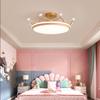 Lámpara de techo de corona nórdica de lujo ligero para dormitorio, lámpara de araña creativa cálida para segundo dormitorio, habitación de niña princesa, habitación infantil, protección ocular