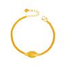 Pulsera Redonda de Marca con Arena Dorada Chapada en Oro Estilo Familiar Puzuo Zhou Estilo Chino Nuevo Retro con Pequeñas Piedras Pulsera de Gipsófila para Mujer