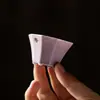 Taza de Té Creativa de Cerámica Hecha a Mano con Patrones Morados y Dorados, Taza de Aroma de Alta Gama con Acabado Morado Esmaltado en Horno