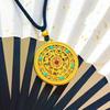 Colgante Disco Wufu Joyería de Latón Chapado en Oro para Mujeres Colgante Disco Wufu Color Duradero para Hombres y Mujeres Collar