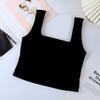 Seda de Hielo Cuello Cuadrado Hombro Ancho Hermoso Espalda Tirantes Chaleco Envolvente para el Pecho para Mujer Sin Aro de Acero Copa Fija Uso Interior Uso Exterior Chaleco Base para Mujer