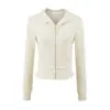 Chaqueta cárdigan corta con capucha para mujer, nuevo modelo de otoño 2026, color liso, bolsillos grandes, cierre de cremallera, corte ajustado, sudadera casual