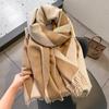 Bufanda de estilo coreano para mujer, chal con borlas de cachemira de imitación a cuadros de diamantes, suave y gruesa, otoño e invierno, 2022