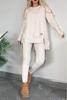 Tops Populares para Mujer de Otoño e Invierno Transfronterizos Europeos y Americanos con Abertura, Manga Larga, Cuello Redondo, Casual, Color Puro, Traje de Terciopelo Alemán