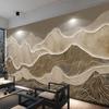 Papel de parede de fundo de TV 18d estilo chinês novo luxo leve relevo tridimensional abstrato paisagem sala de estar mural de tecido de parede sem costura