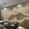 Lujo ligero estilo chino nuevo papel tapiz de pared de fondo de TV 18d mural de tela de pared sin costuras para sala de estar paisaje de relieve tridimensional abstracto