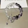 Nuevo Pulsera Personalizada con Colgante de Zorro Doble Degradado Morado con Perlas Estilo Chino Diseño de Nicho Mejor Amigo Estudiante