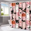 Amazon Halloween Murciélago Fantasma Cortina de Ducha para Baño Hogar Impermeable a Prueba de Moho Cortina de Ducha Cortina de Ducha para Separación de Inodoro
