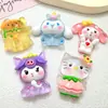 Perro Meimei de Orejas Grandes Luminoso de Dibujos Animados Material para Carcasa de Teléfono Móvil Pegamento de Crema DIY Joyería Hecha a Mano Accesorios Pequeños de Resina