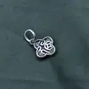 Colgante de Plata de Ley S925 de Trébol de Cuatro Hojas con Colgante de Carácter de Bendición Pulsera de Perlas de Cristal Colgante Accesorios para Pulseras Trenzadas DIY