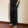 Calça de veludo drapeada para homens outono e inverno perna larga solta esportiva meninos calça de moletom moderna reta calça casual