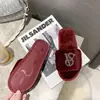 Nuevas Pantuflas de Felpa para Mujer de Invierno con Pedrería, Pantuflas Cálidas de Felpa, Sandalias de Deslizamiento Casuales para Mujer, Venta al por Mayor Transfronteriza