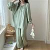Pijamas de seda de algodón para mujer, primavera y verano, nuevos, talla grande, manga larga, traje estampado, Internet Celebrator, estilo vivo, rayón, ropa para el hogar, otoño