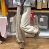 Temporada de primavera y otoño, bombachos florales cortos para mujer con cintura elástica, corte holgado, efecto adelgazante, adecuados para figuras petite, pierna ancha, estilo linterna, pantalones tapered en el tobillo, estilo transfronterizo, tela gruesa