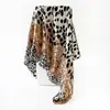 Lenço de Seda Popular Xiyin com Estampa de Leopardo 90*90cm Lenço Quadrado de Cetim Lenço Xale Lenço de Cabeça