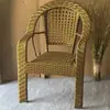 Juego de Tres Piezas de Mesa de Café y Silla de Ratán Mesa de Ocio y Silla para Balcón Mesa de Té Mesa de Té Tejido a Mano Exterior Patio Silla con Respaldo Silla de Ratán