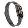 Adecuado para Correa Xiaomi Mi Band 8, Pulsera Estilo Hebilla de Eslabones de Bambú de Acero Inoxidable, Caja de Metal, Correa Xiaomi Mi Band 7