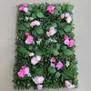 Parede de Plantas Simuladas Decoração de Plantas Verdes Gramado Artificial Parede de Fundo de Porta Flores e Grama Falsas de Plástico Gramado Interno Varanda