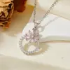 Colgantes de Flores Personalizados en Varios Estilos, Pequeñas Flores Dulces, Margaritas, Perlas, Hojas, Acero Inoxidable Microincrustado, Collares que no se decoloran para Mujer