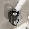 Exprimidor de Pasta de Dientes de Lujo Plateado, Estante de Pared para Cepillos de Dientes sin Perforaciones, Exprimidor para el Hogar