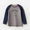 Camisetas Interiores de Algodón Puro para Niños, Camisetas de Manga Larga Bloque de Color para Niños y Niñas, Tops de Cuello Redondo para Niños de Edad Media, Ropa para Niños de Primavera y Otoño
