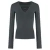 Estilo Deseo Puro Chica Picante Sexy Hueco Cuello en V Profundo Camiseta Interior para Mujer Ropa Interior de Invierno Tacto de Alta Gama Súper Hermosa Chic Top