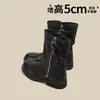 Botas de Cano Curto para Trabalho Femininas 2026 Outono/Inverno Sapatos Femininos Moda de Nicho Botas de Couro Botas de Motociclista Fivela Botas Martin