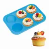 Molde de Silicona para 6 Magdalenas y Pasteles, Herramienta Antiadherente para Hornear para Uso Doméstico, Resistente a Altas Temperaturas, Molde para Magdalenas Fácil de Desmoldar