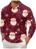 Camisa de botones estampada de nuevo estilo transfronteriza, polo casual de manga larga con estampado digital para hombre