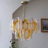 Candelabro de Vidrio Artístico Ámbar Estilo Retro Francés Americano Transparente Vintage para Dormitorio Comedor Sala de Estar Candelabro de Diseñador